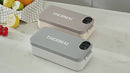 Lonchera Lunch Térmica Eléctrica Recargable USBC Para Comida Con Temporizador. Vasija De Acero Inoxidable 304 De 900 Ml. Gris (26X12x7 Cm)