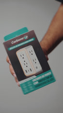 Regleta De Enchufes Para Pared Carbone Con Protector De Sobretensiones Y USB Mas 6 Enchufes Y Lampara Led Touch