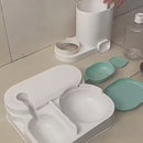 Dispensador De Comida Automático Para Mascotas. Bebedero Integrado 1.8L.  Alimentador Por Gravedad. Tazón De Acero Inoxidable.
