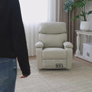 Sillón De Lactancia Silla Mecedora Reclinable Manual 110°-170° Con Reposapiés Extensible. Poltrona Giratoria Con Espuma De Alta Densidad Y Tela Antiarañazos. Color Gris