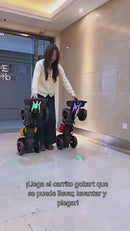 Go Kart Eléctrico Para Niños Con Luces LED – Carrito Drift Recargable. Vehículo Go Kart Infantil Control Remoto Con Bluetooth 6V Y 7A. Color Blanco 85×56×51Cm.