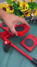 Transportador Levantador Ruedas De Muebles Y Objetos Pesados. Kit De 5 Piezas Con Palanca Y Ruedas Giratorias 360°. Juego De Herramienta Para Mudanzas.