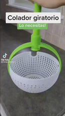 Centrifugador De Verduras Y Frutas Con Giro Manual Y Canasta Desmontable. Secador De Ensaladas Lechuga Y Vegetales. Escurridor Giratorio. Colador.