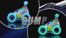 Juguete Acrobático 360° A Control Remoto. Carrito Infantil Giratorio Con Luces LED (17.5X12.4X14.5Cm). Color Celeste.