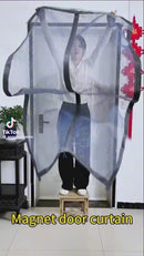 Cortina Mosquitera Magnética Multiuso  Color Blanco Para Puertas. Fácil De Instalar. Tamaño 90X210cm. Malla Antimosquito.