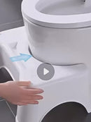 Banquito Para Inodoro Con Ranura Porta Celular. Taburete Ergonómico De Plástico Para El Baño. Escabel Antideslizante 44X32x18 Cm Color Blanco.