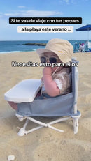 Silla Portátil Para Bebé Con Bandeja Desmontable. Booster Plegable Con Arnés De Seguridad Y Correas Para Silla De Alimentación.