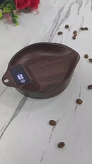 Báscula Scoop Digital De Precisión 1000G / 0.1G. Café Balanza Electrónica Para Pesar Granos, Semillas Y Alimentos. Color Walnut (13X10cm).