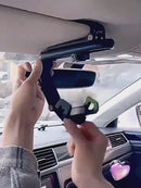 Soporte Para Celular De Auto En Parasol Ajustable 360°. Brazo Articulado Plegable Compatible Con Smartphones. Color Gris