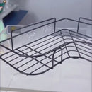 Repisas De Baño Pared De Dos Niveles. Estantes Flotantes. Tablillas Color Negro. (Set De 2 Piezas) Con 4 Placas De Fijacion Autoadhesiva. Esquinera De Ducha.