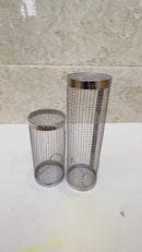 Canasta Cilíndrica Giratoria Para Parrilla De Acero Inoxidable 12” (30Cm) X 9.5 Cm Diametro Reutilizable Para Verduras Y Carnes BBQ. Incluye Gancho. Barbacoa.