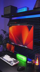Mesa Escritorio Gamer 120X60cm Con Panel Pegboard Metálico, Repisas Ajustables Y Soporte Monitor VESA 100X100mm. Mesa Gaming Full Setup Negra (No Incluye Monitor)