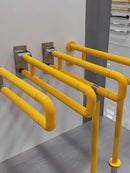 De Seguridad Para Discapacitados Y Adultos Mayores  (70Cm)  Apoyo Abatible Para Baño Con Luz Nocturna Fluorescente. Acero Inoxidable 304 Para Inodoro. Color Blanco