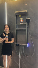 Ducha Regadera Moderna Con Pantalla LED. Color Negro. 4 Modos De Rociado, Ducha De Mano Y Grifo En Cascada.