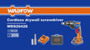 Drill Para Drywall Destornillador Inalámbrico 20V 1/4" Para Gypsum. Veloc Sin Carga: 4200 Rpm Incluye Punta Y Conector. Taladro Batería Y Cargador Por Separado.