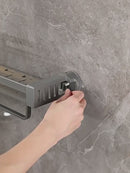 Repisas De Aluminio Con Ventosa Para Baño. Estante Flotante De Ducha. Color Gris.