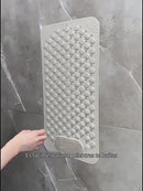 Alfombra De Ducha Antideslizante Beige 60X90 Cm Con Cepillo De Pies Integrado. Tapete De Baño Con Ventosas De Secado Rápido.