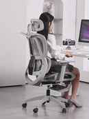 Silla De Oficina Ergonomica Y Gaming  Con Soporte 3D Y Reclinación. Cómoda Silla De Computadora, Color Gris Para Escritorio.