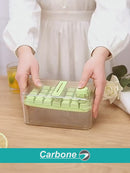 Bandeja Para Cubitos De Hielo Con Tapa Y Contenedor. Hielera Moldes Apilables Para Hielo. Color Verde.