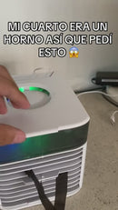 Abanico Acondicionador De Aire Con Agua Portátil. 3 Velocidades. Carga USB. 500ML. Humidificador Y Purificador De Aire.