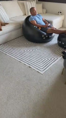 Sillón Inflable Gamer (105X105x70 Cm) Con Reposapiés (65X33 Cm) Y Portavasos. Sofá Ergonómico Cómodo Y Resistente.