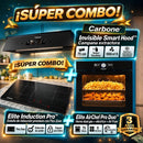 Combo Empotrables Cocina Carbone Campana Extractora SLIM Touchless 75cm + Estufa de Inducción 60cm + Horno con Air Fyer Duo a Gas y Eléctrico 60cm (Solo online) (No aplica tienda Física)