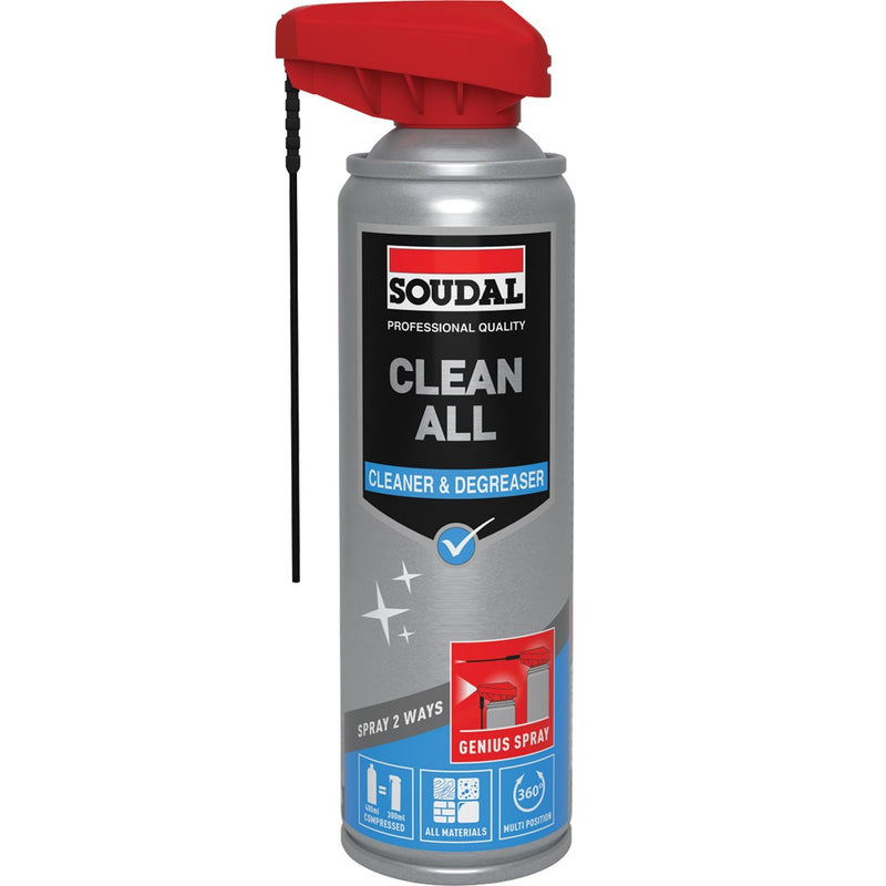 Limpiador y desengrasante multiusos en aerosol 300 ml. Soudal Genius Clean All
