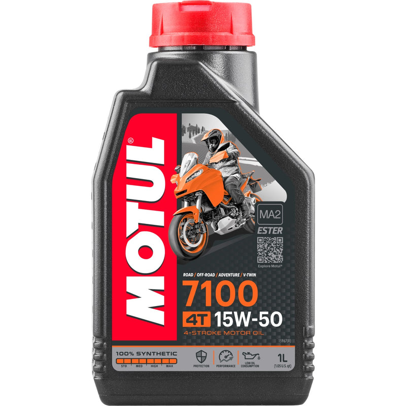Aceite lubricante full sintético 15W50 para motos, 1 litro. Motul, 7100