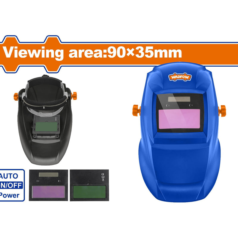 Máscara de soldadura. Area de visión 90x35mm. Oscurecimiento automático. Protección UV/IR DIN16.