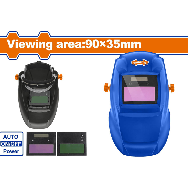 Máscara de soldadura. Area de visión 90x35mm. Oscurecimiento automático. Protección UV/IR DIN16.