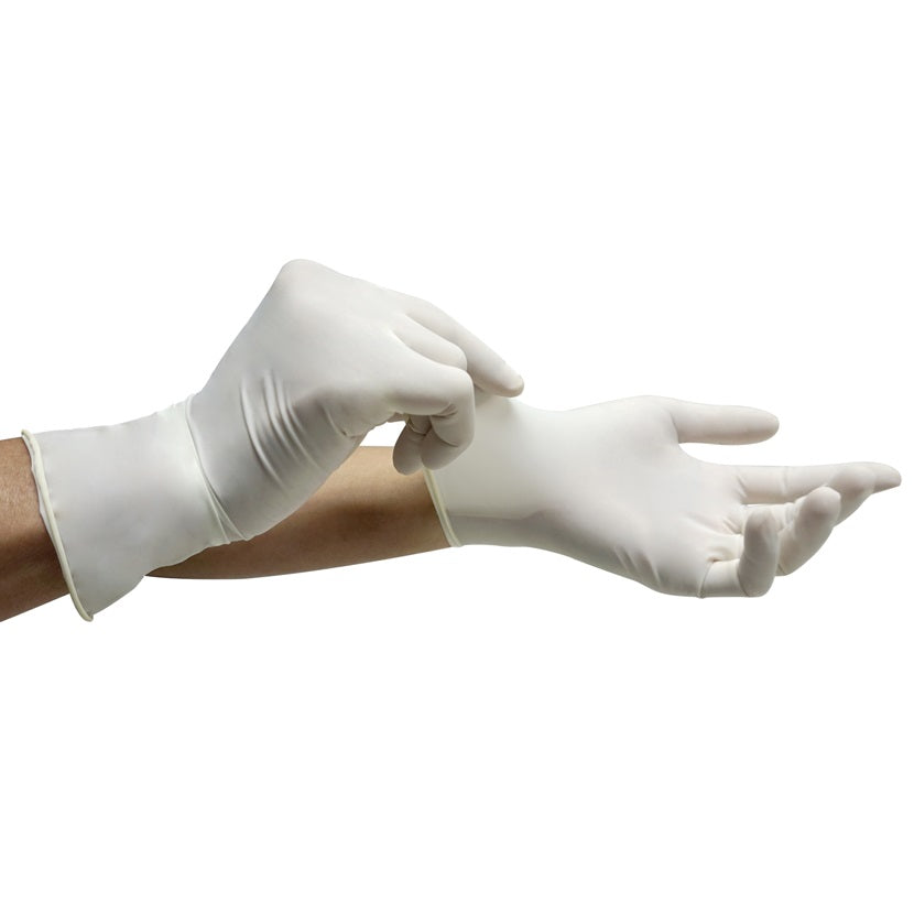 (Caja de 50 und) Guantes de nitrilo desechables no esteriles multiproposito. Talla L. Color blanco