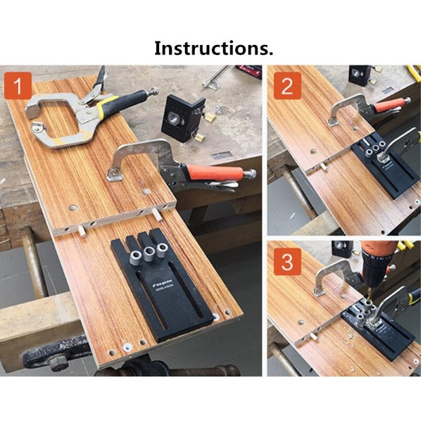 Plantilla guia para perforaciones en madera.