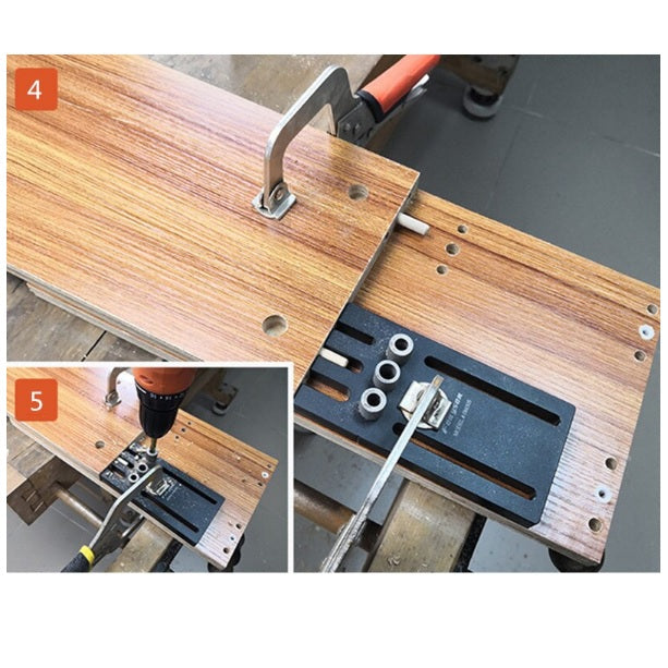 Plantilla guia para perforaciones en madera.