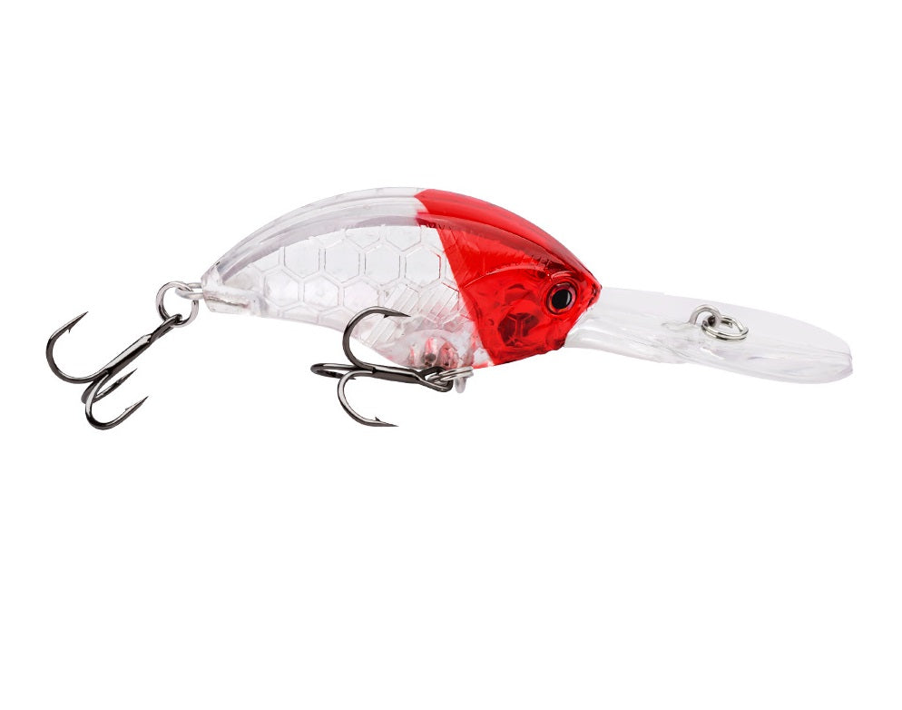 Señuelo Crank 90mm anzuelo triple rojo blanco