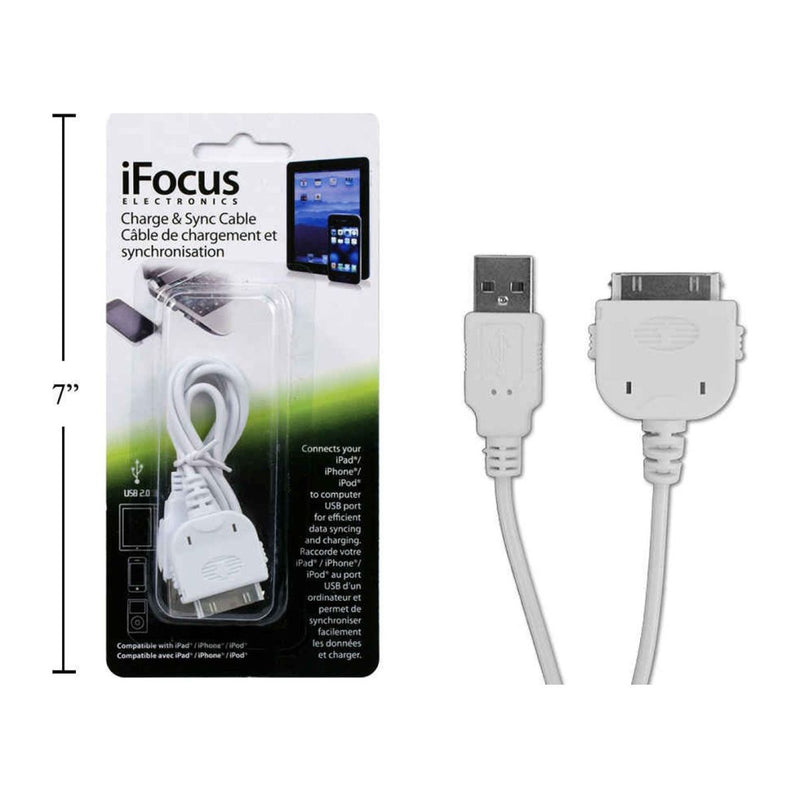 iFocus, cable de carga y sincronización de 3 pies para iPad / iPhone / iPod, iOS 8.4, s / b