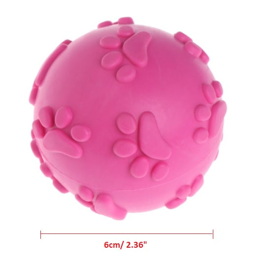 Pelota para perro de caucho TPR con sonido. Tamaño 6.5cm. Color Rosado