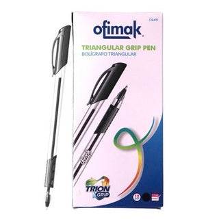 Caja de bolígrafos triangulares, color negro, marca Ofimak