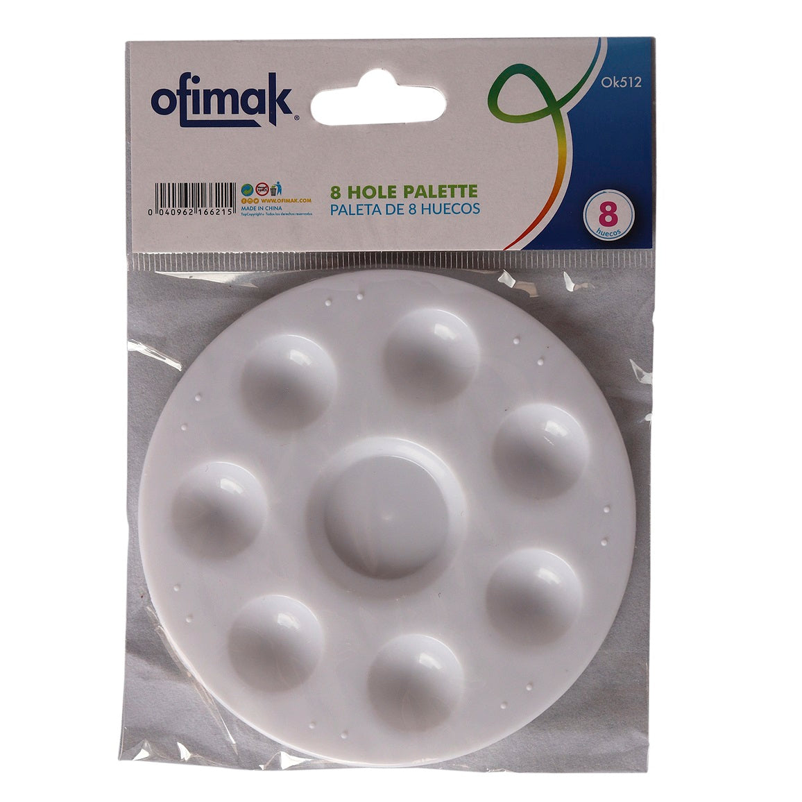 Paleta de 8 huecos para pintar, color blanco, marca Ofimak