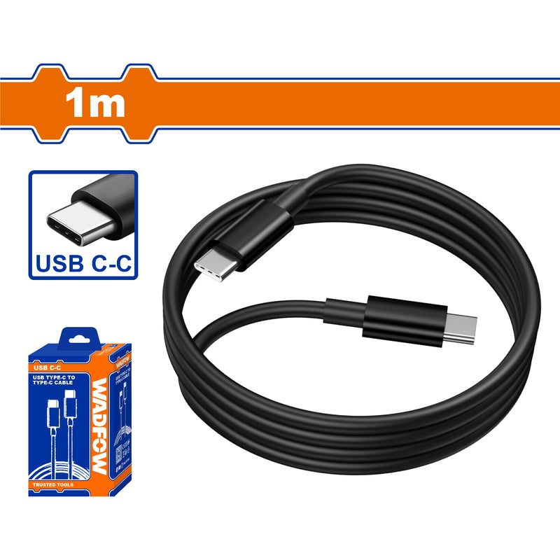 Cable USB tipo C a tipo C Longitud. 1m. Ideal smartphones, tablets, laptops. Carga rápida.