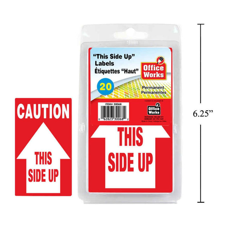 Etiquetas "This Side Up", 20 piezas 2,75 x 4,5 " Este lado para arriba