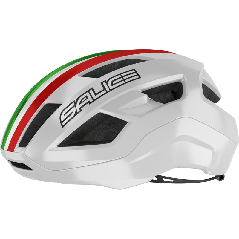 Casco Vento Italiano aerodinámico para ciclismo de carretera. Color blanco, talla S/M