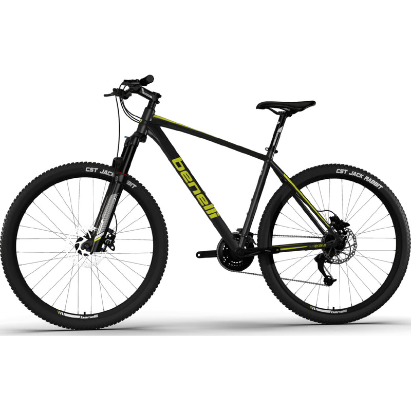 Bicicleta montañera de aluminio, rin 29 MTB Benelli. Color Gris / Amarillo, talla L