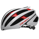 Casco aerodinámico para ciclismo de ruta. Color blanco / rojo, talla M