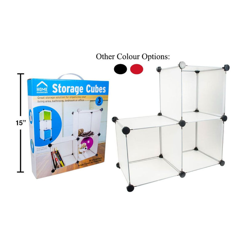 Organizador repisa 3 cubos de almacenamiento Tamaño del panel: 30 x 30 cm (colores variados)