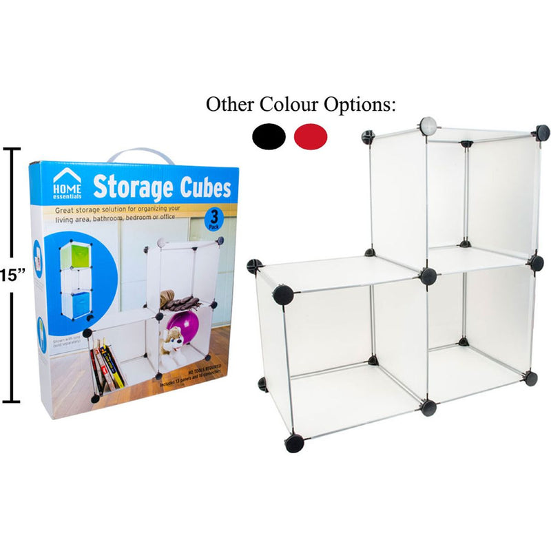 Organizador repisa 3 cubos de almacenamiento Tamaño del panel: 30 x 30 cm (colores variados)