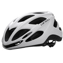 Casco con luz trasera (recargable) para ciclismo de ruta o montaña. Color blanco mate, talla M/L