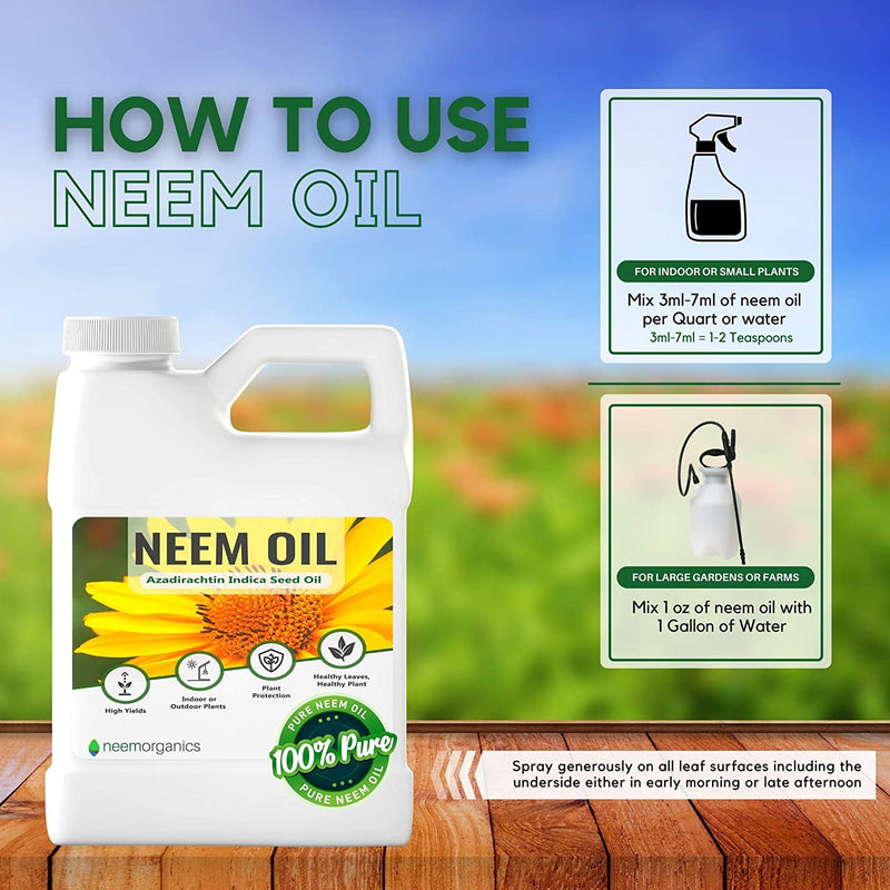 Aceite de Neem Puro 100% Orgánico para plantas, prensando en frio. 16 Oz.