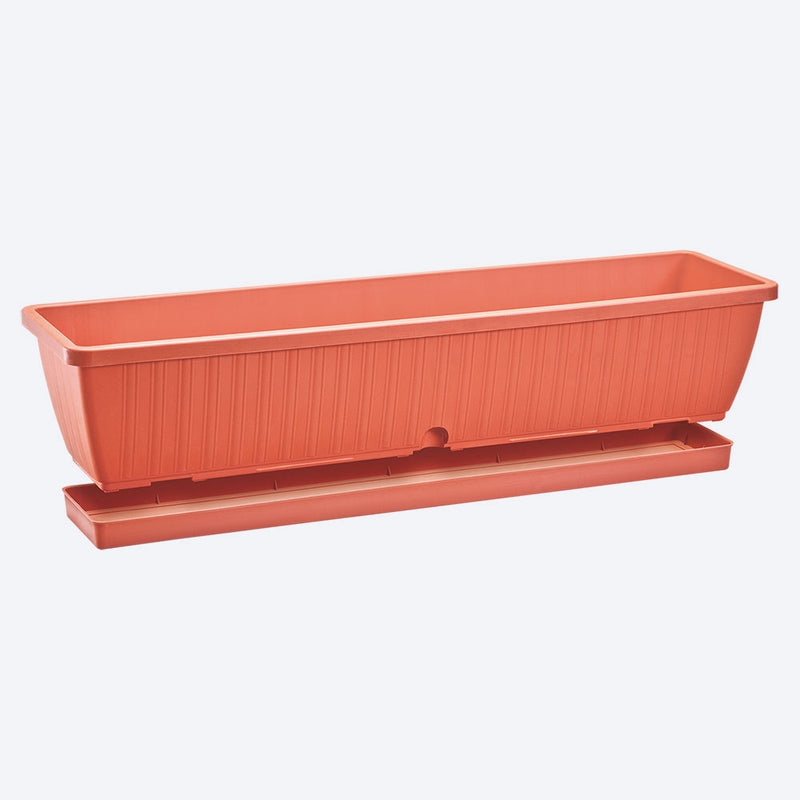 Macetera rectangular de 80 cm, color terracota