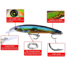 Señuelo Minnow verde anzuelo triple 11 cm.