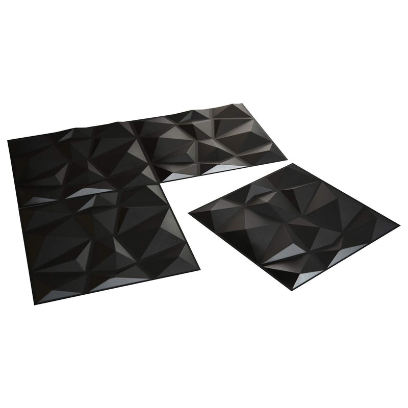 Panel 3D plástico decorativo acabado BLACK pintable 500 x 500 mm 50 pc / box